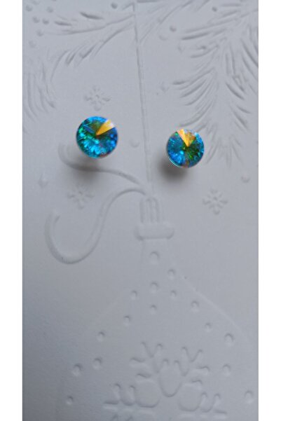 Generic Brand Cercei din argint 925 cu cristal Swarovski Aurore Boreale 6mm
