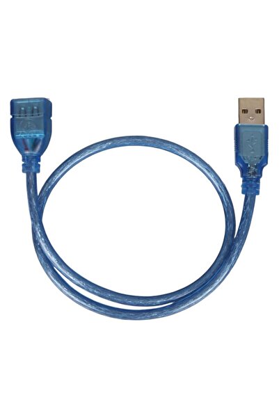 Temiz Pazar PM-8608 Şeffaf Mavi 50 CM USB 2.0 Uzatma Kablosu