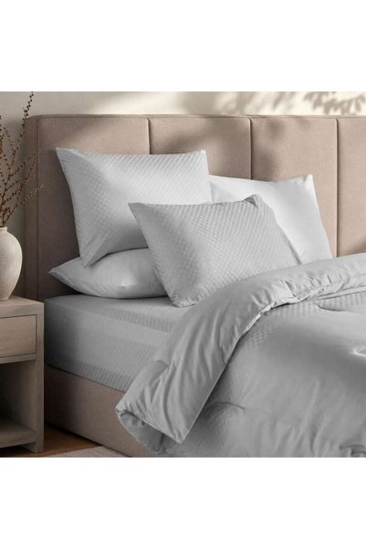 PAN HOME HH Luxe 600TC Cotton Sateen Engineered Dobby 3-Piece Queen Comforter...
