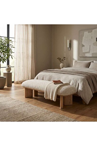 PAN HOME CISARE BENCH - BEIGE