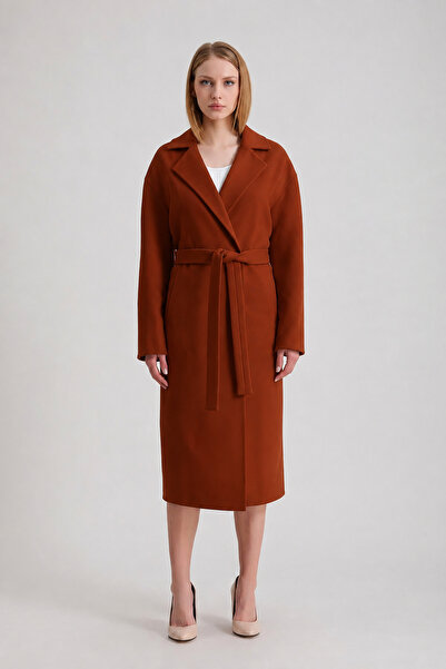 Leather Club Red Brown Cashmere Coat