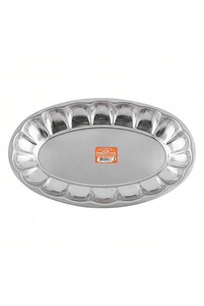 Emrullah Rostfrei Stainless Steel Sliced Kebab Plate No:3 Large Size 28,00X16...