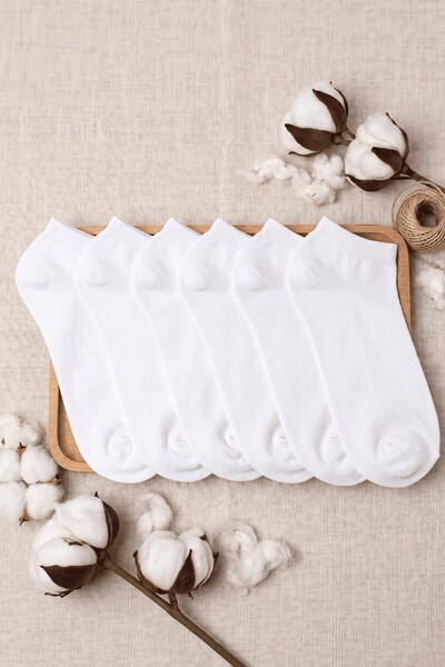 hadiora Set of 6 White Women's Socks