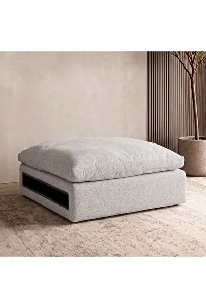 PAN HOME PIANCA OTTOMAN - LIGHT GREY