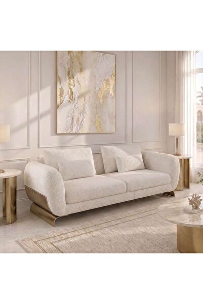 PAN HOME TOVON 3 SEATER SOFA - BEIGE