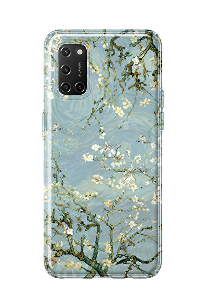 Monoflex Oppo A52/72/92 Uyumlu Van Gogh Badem Çiçeği Dalları Desenli Şeffaf T...