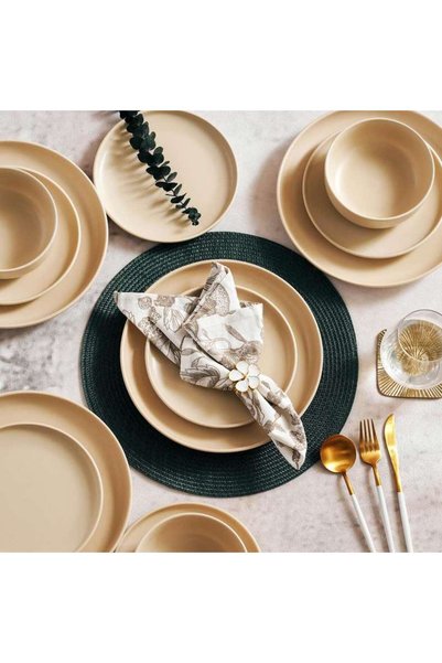 PAN HOME Bevin 18-piece Stoneware Dinner Set -Cream