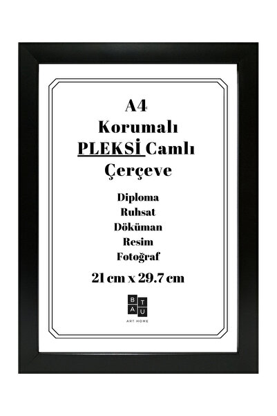 Batu Art Home A4 Çerçeve Korumalı Kırılmaz Pleksi Camlı Belge Diploma Resim F...