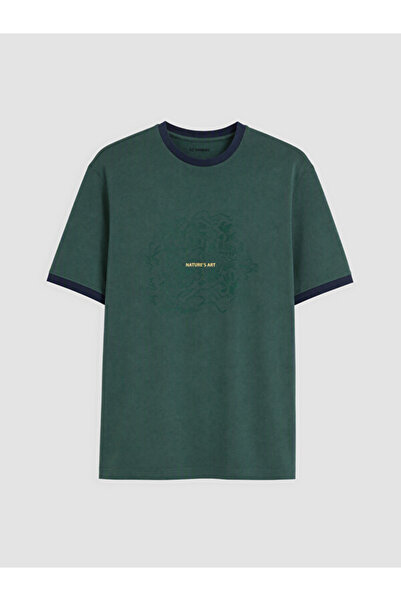 LC Waikiki Quality Parts from Çelebi Store Zero Roba Collar Printed Combed Cotton Men's T-Shirt