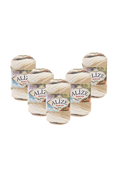 Alize Burcum Batik 5 Pieces (1893) 500 Gr 1050 Mt 100% Acrylic Hand Knitting ...