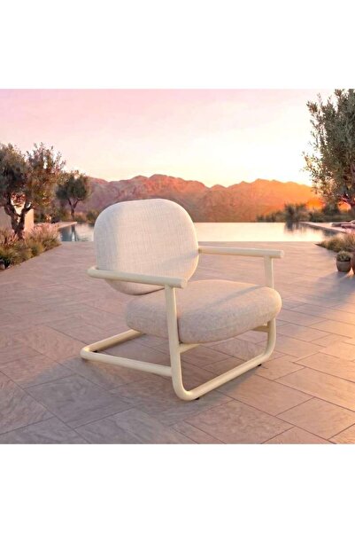 PAN HOME MAJESTIC OASIS OUTDOOR SINGLE SEATER SOFA - LIGHT SAND