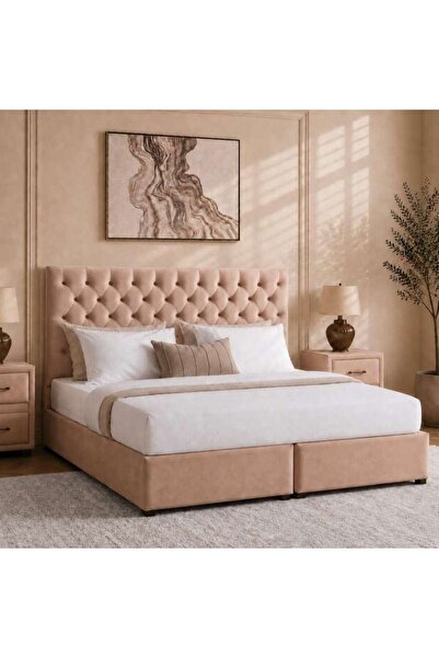 PAN HOME THALASSA KING BED 180X200 CM - GOLD