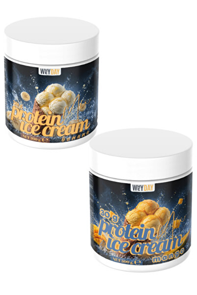 Proteinli Dondurma Karışımı 2'li Set Muz ve Mango Aromalı 2 x 500 g Protein Ice Cream Mix
