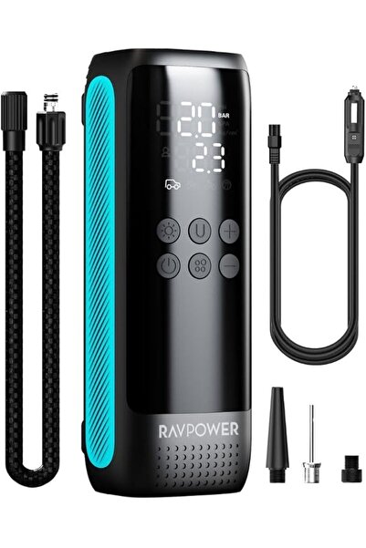 RavPower Premium Portable Smart Electric Air Pump without Battery, Black