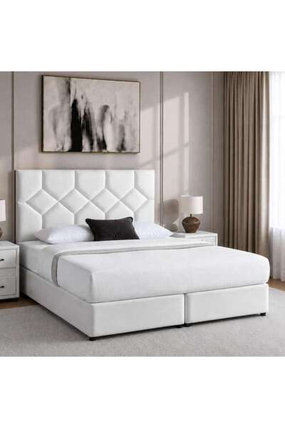 PAN HOME KYROS KING BED 180X200 CM - WHITE