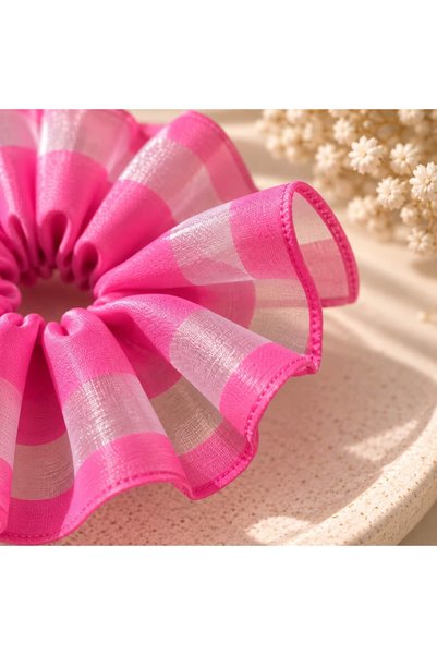YoldaBebekVar Ribbon Detailed Taffeta and Tulle Large Scrunchie Hair Tie – 14 cm