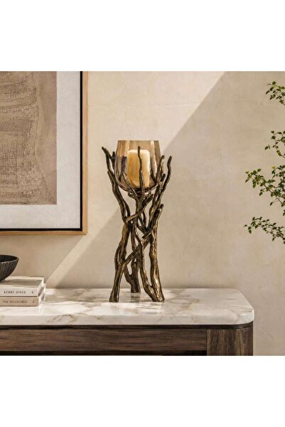 PAN HOME Sprig Metal Swaying Branch Pillar Candle Holder 17.0x17.0x46.0cm - A...
