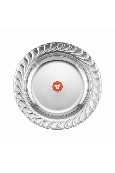 Emrullah Rostfrei Stainless Steel Pearl Plate No:4 Ø20 cm Patterned Luxury Ta...