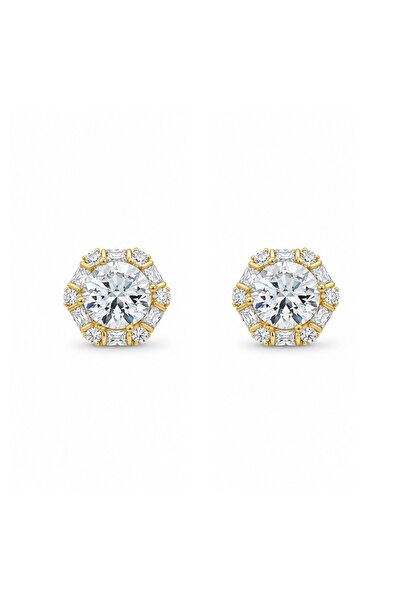 Bijuteria SORELLY Cercei tip halo din argint placat cu aur de 14k