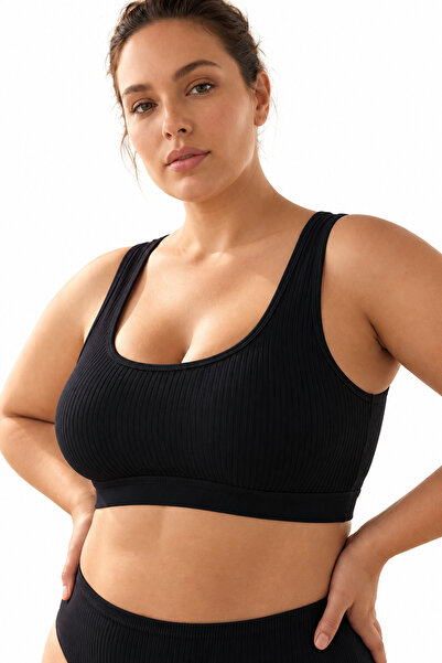İpeksi Collection Kalın Askılı Pamuklu Çıkarılabilir Pedli Büstiyer Bralet - Sporcu Yarım Atlet