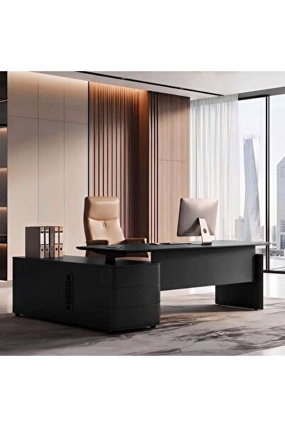 PAN HOME HALPERT OFFICE DESK RIGHT SIDE RETURN ADJUSTABLE HEIGHT 200CM W X 70...