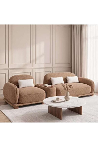 PAN HOME NERAO 4 SEATER SOFA - DARK BROWN