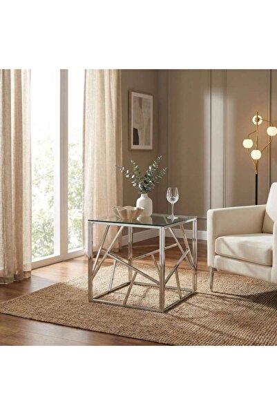 PAN HOME ANDERSON END TABLE - SILVER