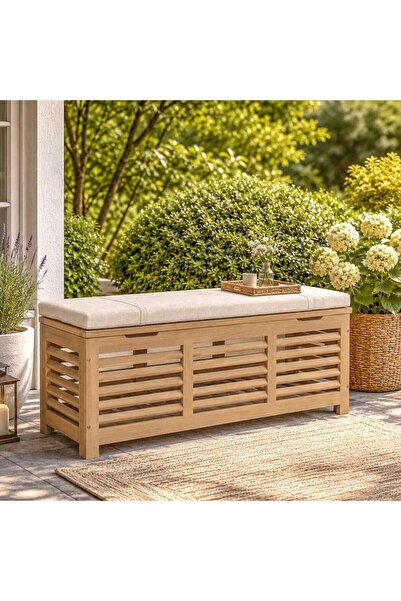 PAN HOME MRIDU OUTDOOR STORAGE - WOODEN - BEIGE