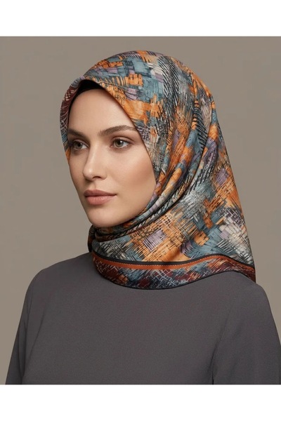 Emprime India Geometrik Desen Pamuksu Soft Eşarp 95x95
