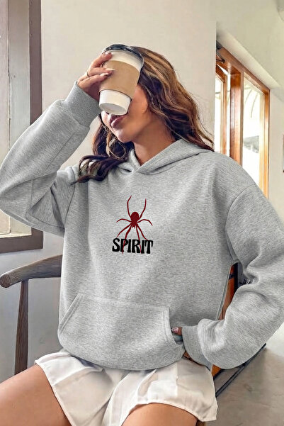 trendypassion هودي بطبعة SPIRIT للجنسين بمقاس كبير