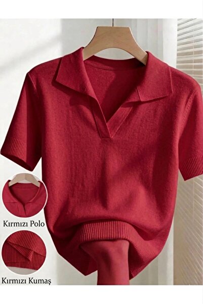 De Pose polo Yaka Klasik Kadın T-Shirt