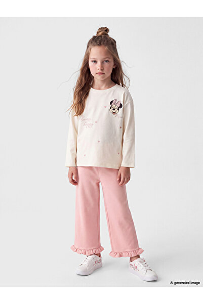 LC Waikiki Elastic Waist Ruffled Girls' Trousers