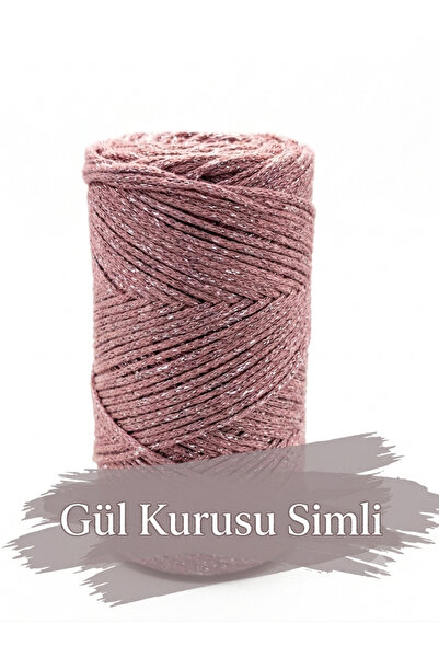 Bevella Macrame Cord Silvery Dried Rose Soft Cotton Chain 1.5 mm 200 Gr