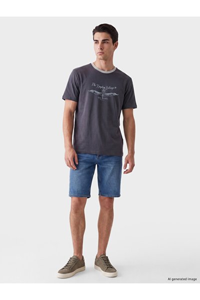 LC Waikiki Quality Parts from Çelebi Store Zero Roba Collar Printed Men's T-Shirt