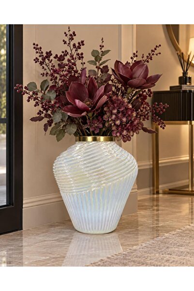 Jass Concept Cam Vazo Lüx Beyazı Royal Küp 37 cm x 35 cm
