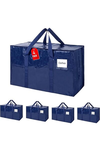 GENERAL Moving Bags 93 L, 4-Pack Storage Bags with Zipper, Moving Bags Heavy ...