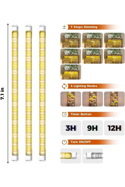 Bamworld Plant Stand with Grow Light Plant Shelf for Mutiple Pots 3 Tiers Ladder Plant Holder for Li