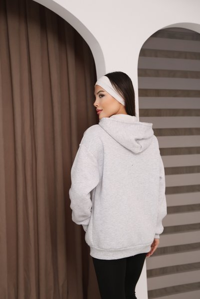 silarose Oversize Winter Sweatshirt with Zipper, Fleece Lining, Hood, and Kangaroo Pocket. Hoodie Jacket