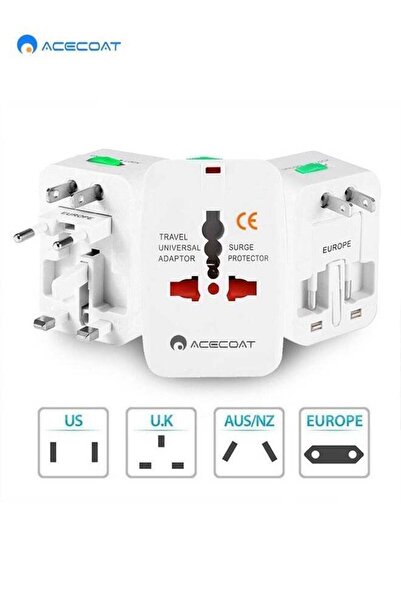 ACECOAT All in One Universal International Adapter Multifunctional Travel Plu...
