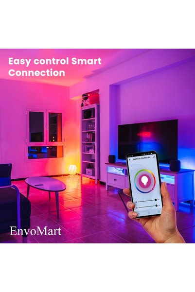 Envo Mart WIFI Smart Bulb Pack of 2-9W Smart Wi-Fi Light Bulb - LED Home Light Bulb Compatible with Alexa, Echo, Google Home Assistant - Have Multi Colors with 2 Year (2)