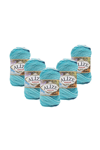 Alize Burcum Batik 5 Pieces (1892) 500 Gr 1050 Mt 100% Acrylic Hand Knitting ...