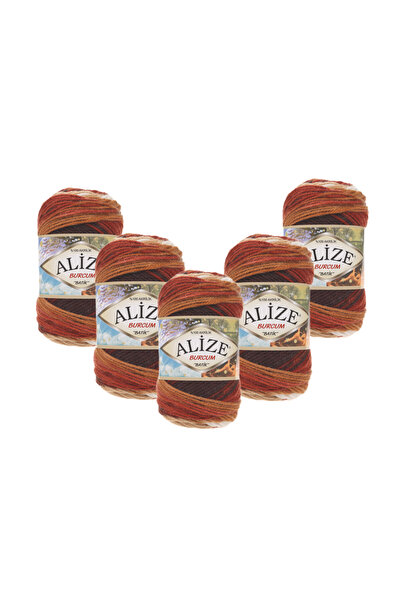 Alize Burcum Batik 5 Pieces (2626) 500 Gr 1050 Mt 100% Acrylic Hand Knitting ...