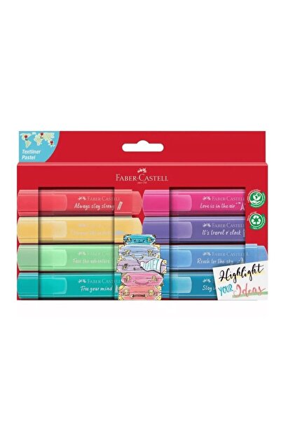 Faber Castell Üçlü Bullet Journal ve Not Tutma Seti 8'li Pastel Fosforlu + Pensan Myking 10'lu Simli