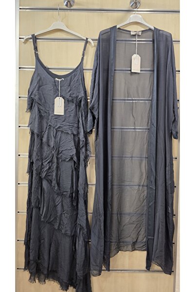 Park Moda Italian Silk 2-Piece Set: Layered Dress and Cap
