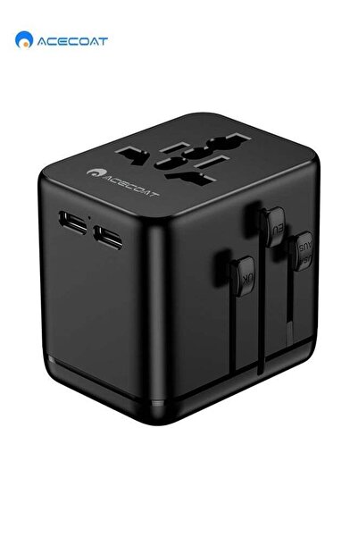 ACECOAT Universal Travel Adapter Worldwide with 2 USB C and USB A Ports | Uni...