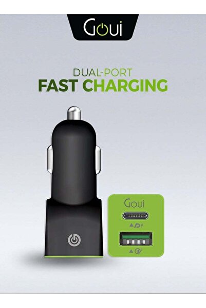 GOUİ 38W Max Super Fast Car Charger, Dual USB Ports (Type-C PD + USB-A QC3.0)...