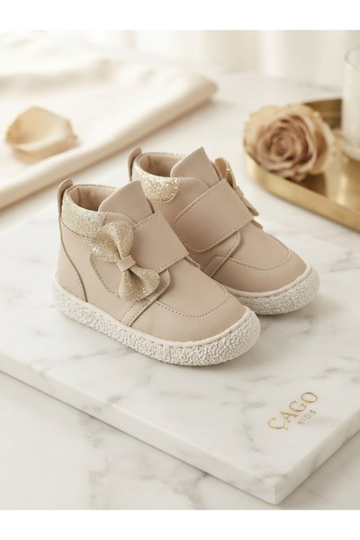 Çago kids Baby Girl Orthopedic Boots Ilkadım Soft Non-Slip Sole Stitched Sole