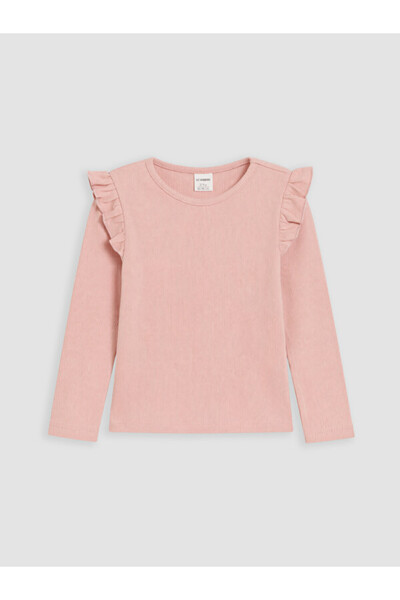 LC Waikiki Crew Neck Ruffle Girl's T-Shirt