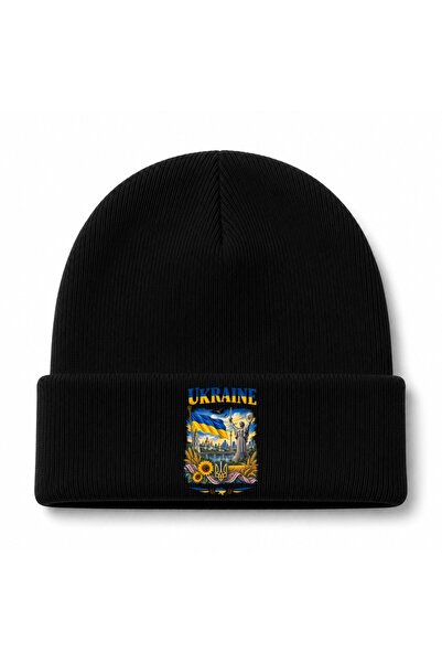 Rabona Fashion Ukraine Heritage Pride Trident & Kyiv Graphic Beanie