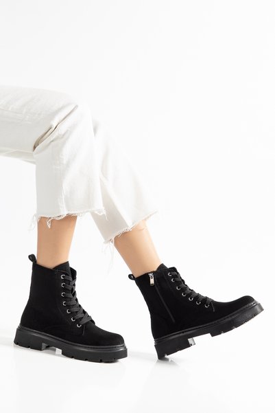 motto store Women's Black Suede Non-Slip Sole Classic Boots